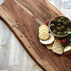 Personalised Acacia Christmas Serving Board With Circle Handle
