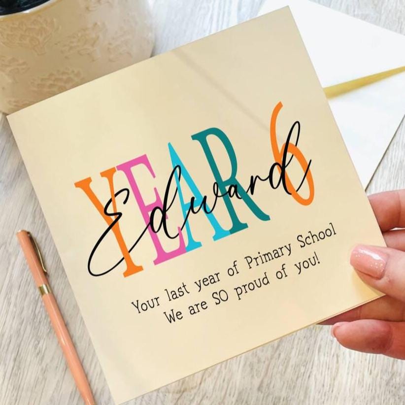 Personalised Year Six Back To School Good Luck Card