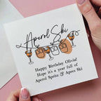 Personalised Aperol Ski Birthday Card