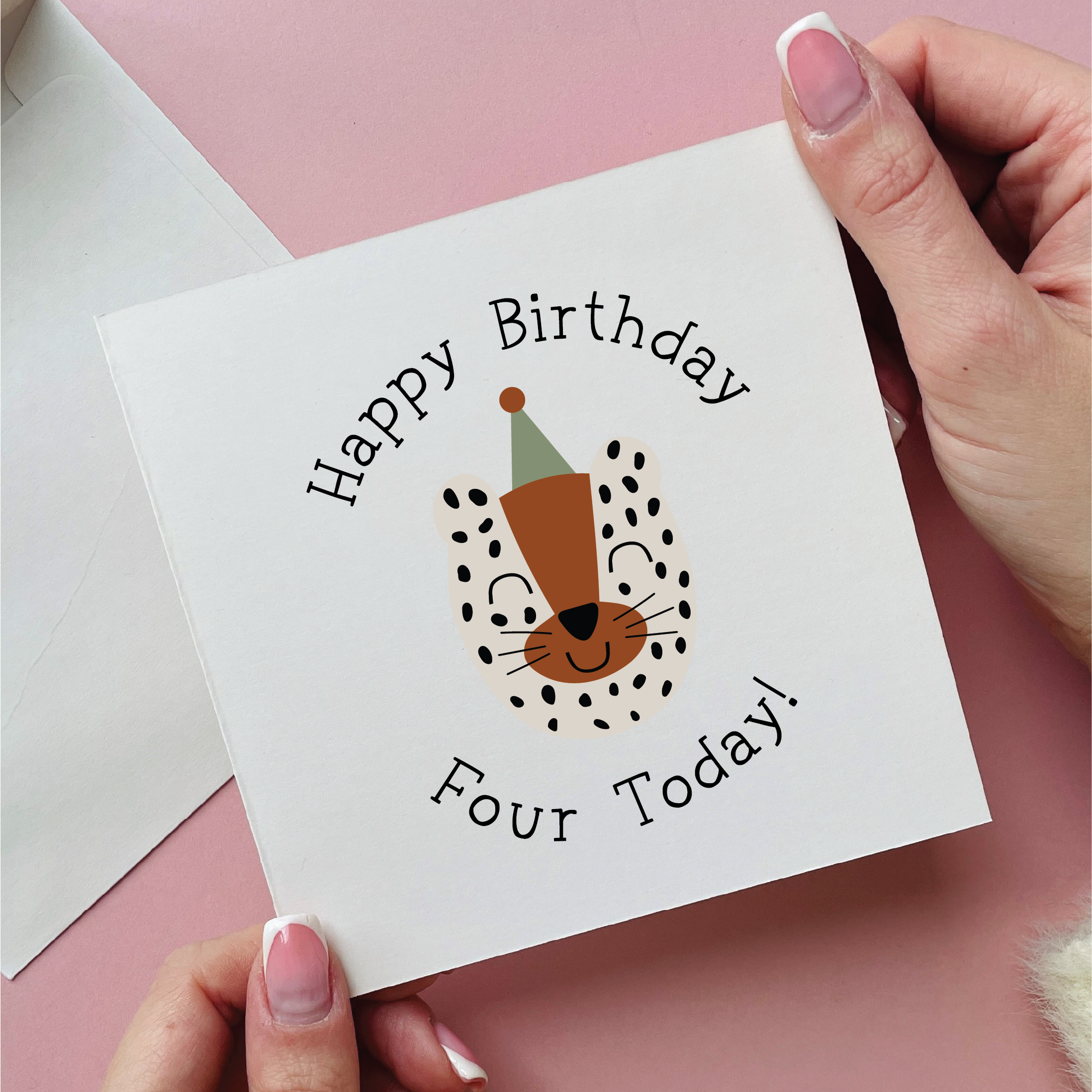 Leopard Fourth Birthday Card