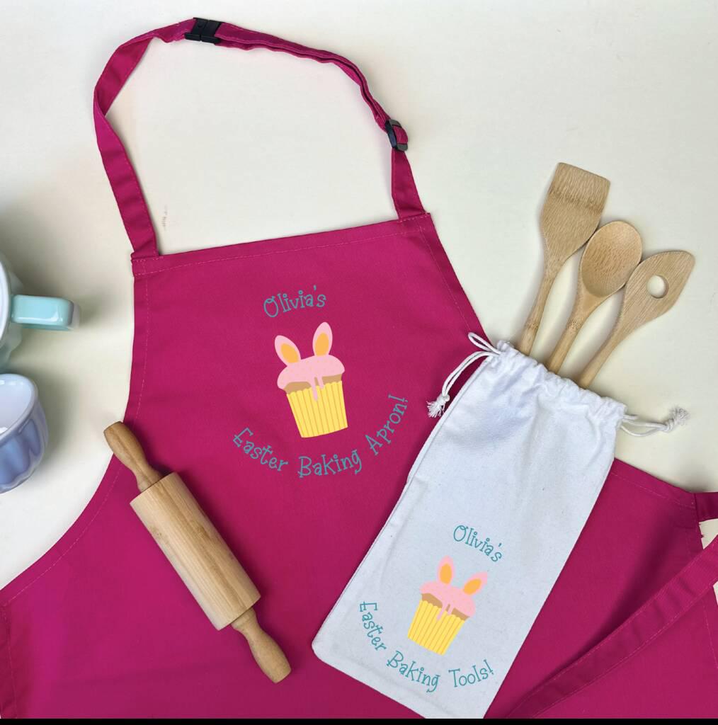 Personalised Kids Easter Cupcake Apron And Baking Tool Set