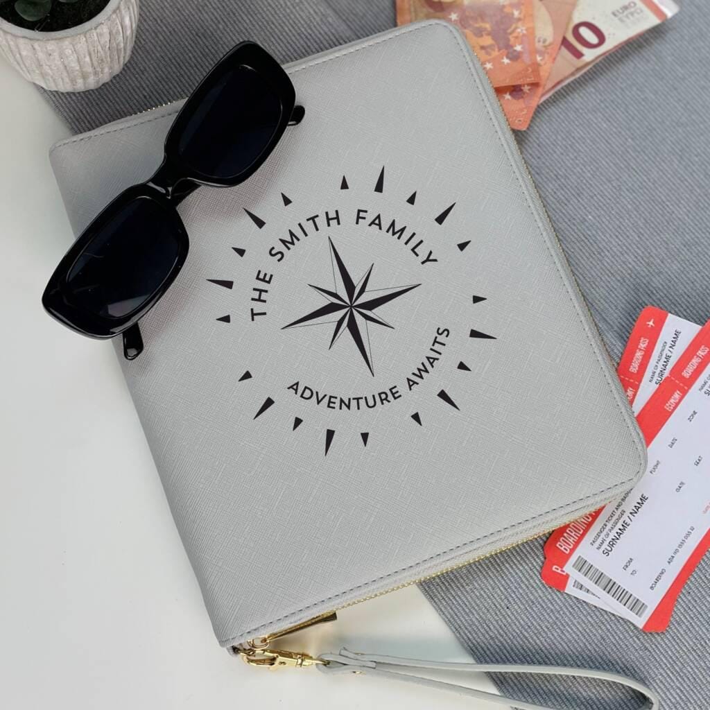 Personalised Compass Family Travel Wallet