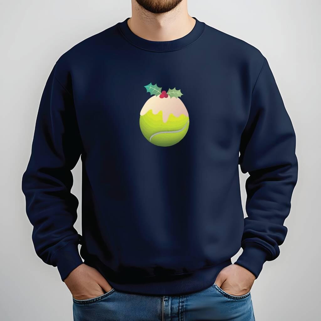 Personalised Padel Ball Christmas Pudding Jumper