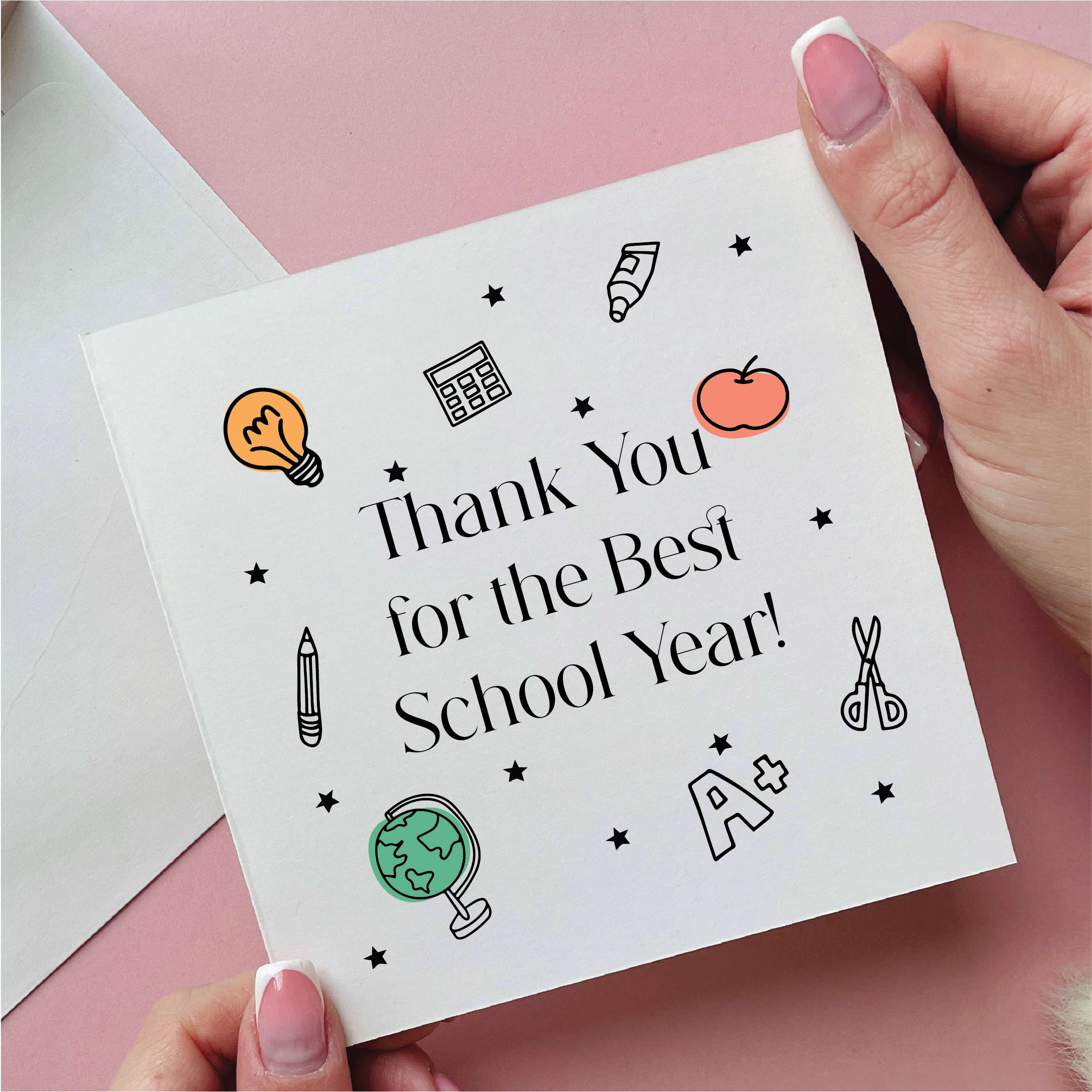 Drawings Thank You School Year Teacher Card