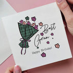 Personalized Floral Birthday Card for Gran: Custom Message