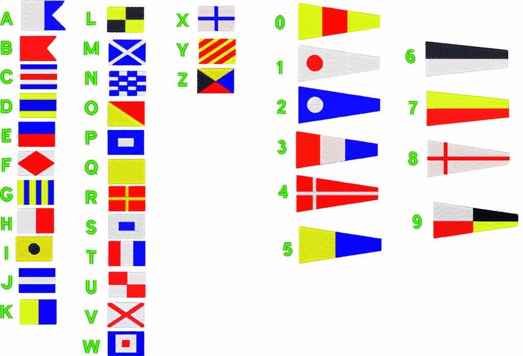 Name And Year Sailing Fleece In Nautical Flag Alphabet