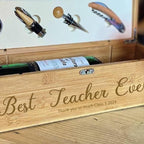 Personalised Script Best Teacher Ever Wine Bottle Gift Box
