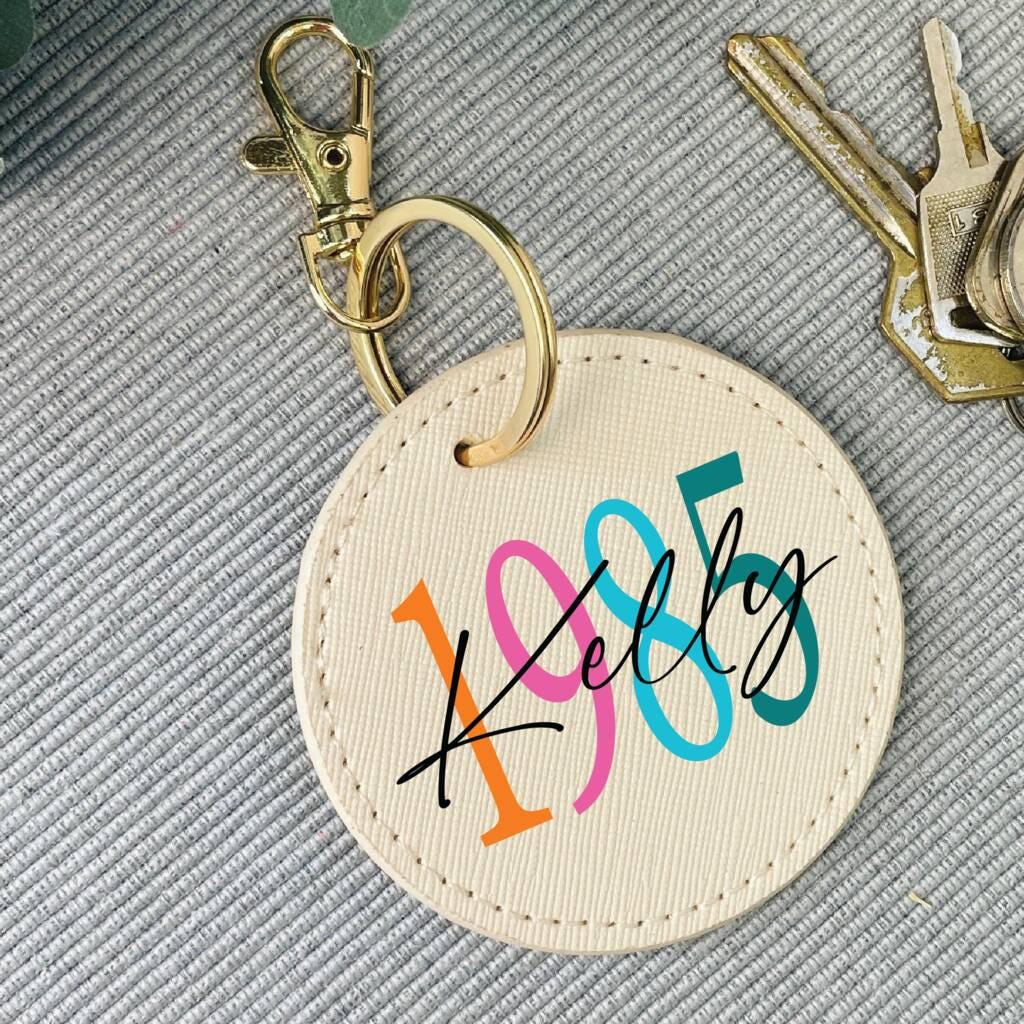 Personalised 40th Birthday Birth Year Keyring