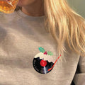 Personalised Vinyl Record Christmas Pudding Jumper Unisex