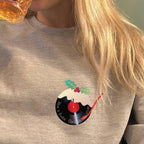 Personalised Vinyl Record Christmas Pudding Jumper Unisex