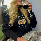 Personalised Leopard Print Christmas Bear Jumper
