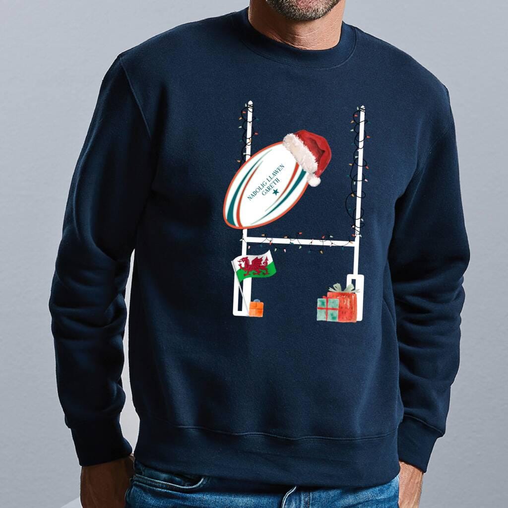 Personalised Welsh Rugby Christmas Jumper
