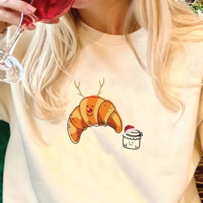 Personalised Croissant Christmas Jumper