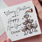 Champagne Tower Personalised Christmas Card