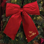 Personalised Big Red Bow Christmas Decoration