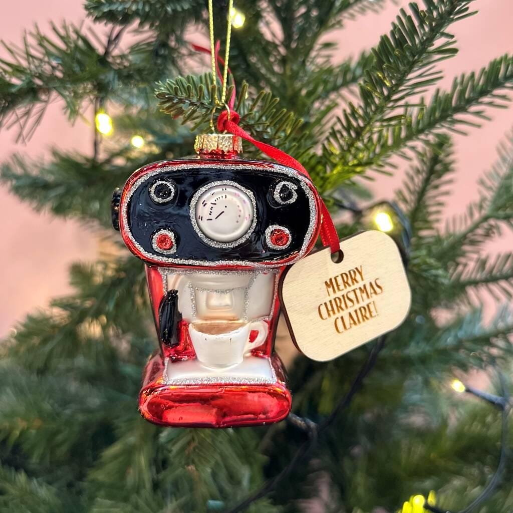 Personalised Coffee Machine Christmas Decoration