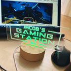 Personalised Light Up Gaming Station Sign