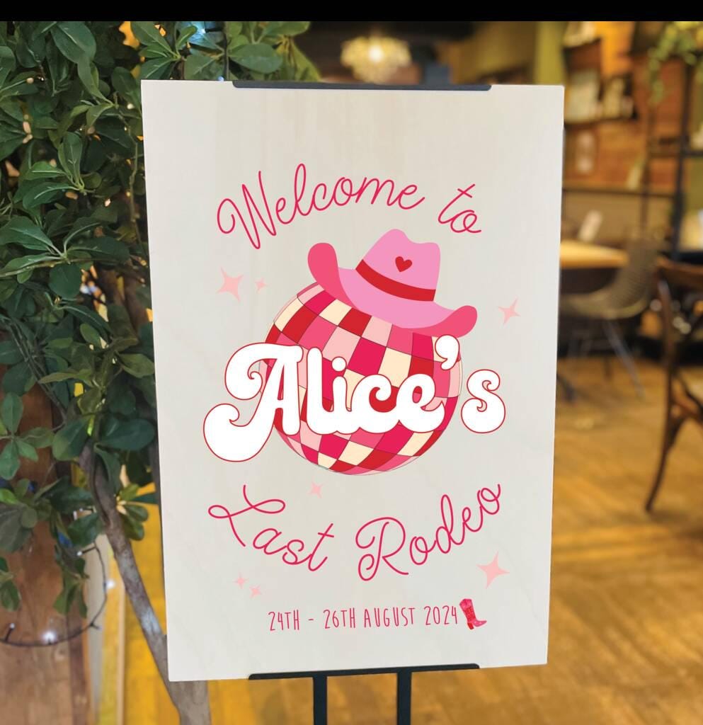 Personalised Last Rodeo Hen Party Sign