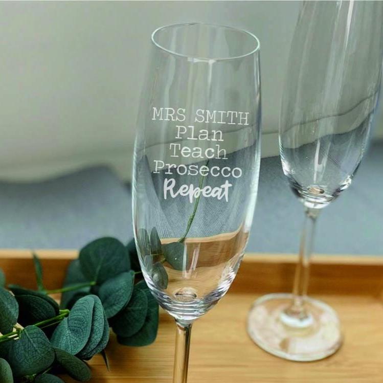 Personalised Teacher Champagne Flute
