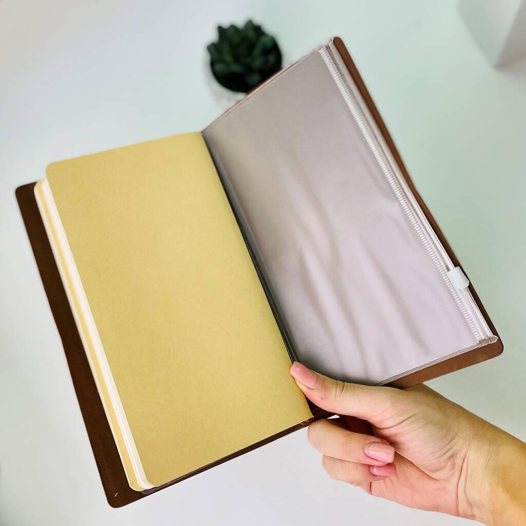 Personalised Leather World Map Travel Journal