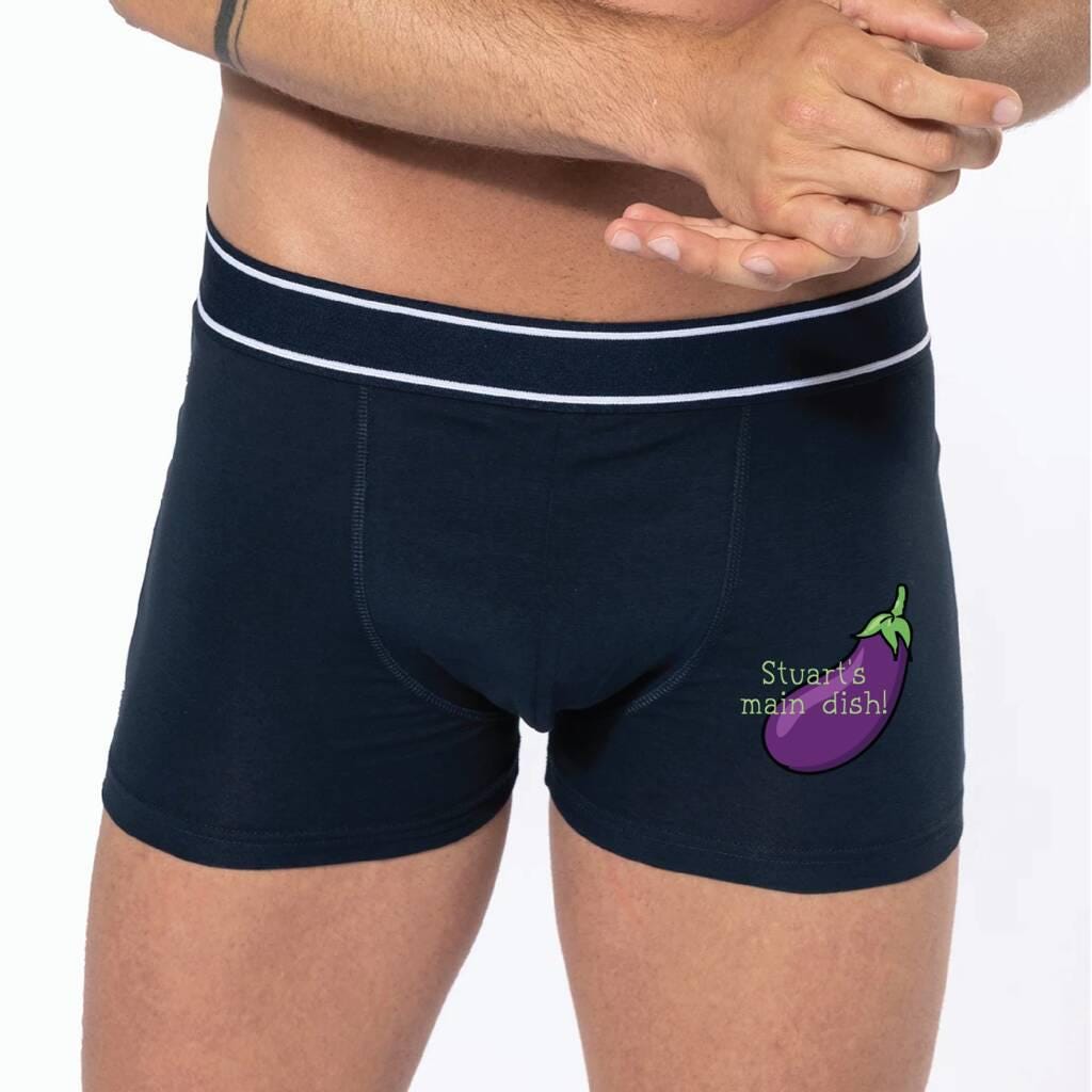 Personalised Aubergine Main Dish Valentine's Underwear