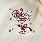 Embroidered Santa In A Cocktail Christmas Jumper