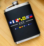Personalised Nautical Alphabet Sailing Hip Flask