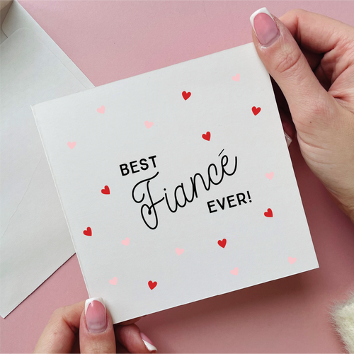 Best Fiance Ever! Hearts Card