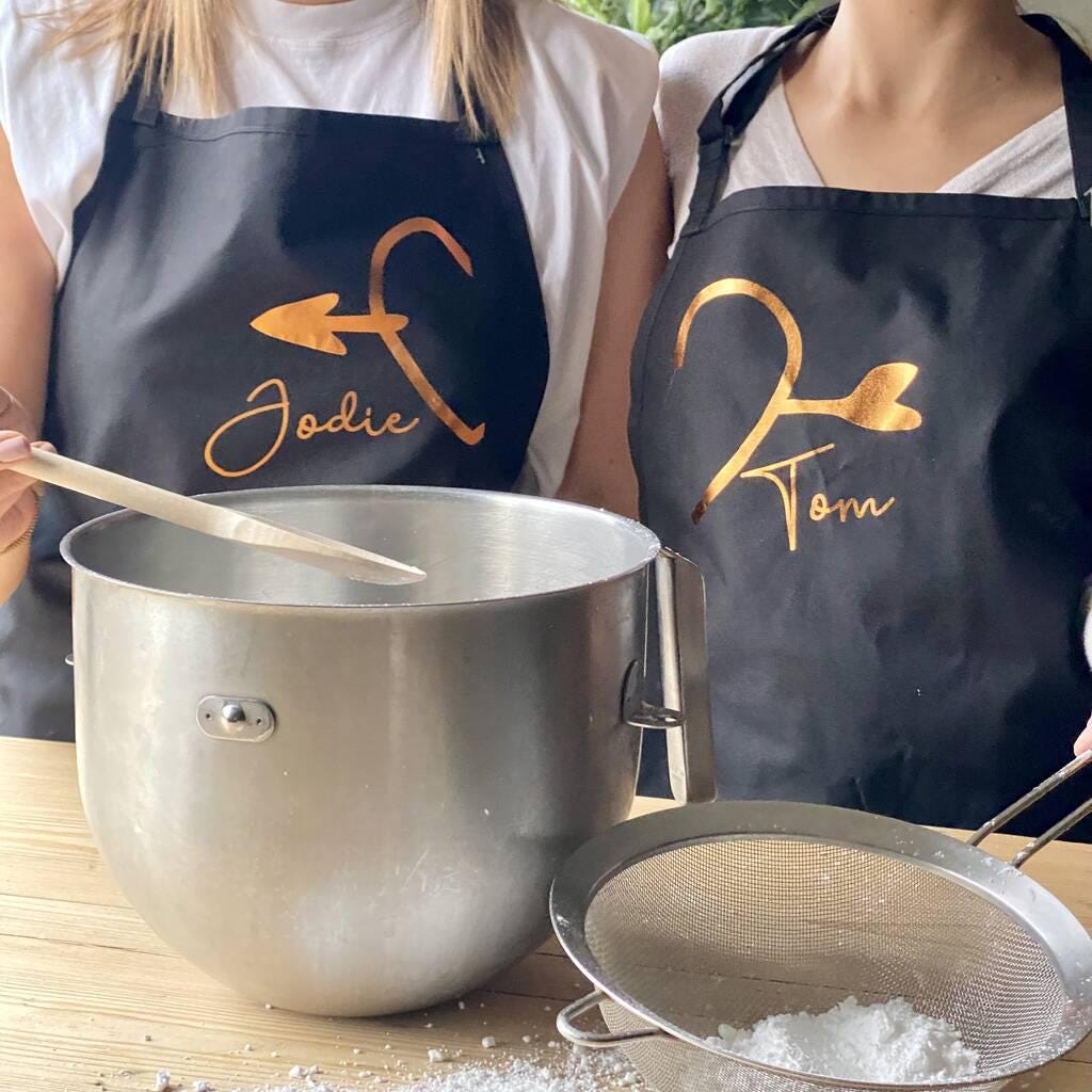 Personalised Set Of Two Love Heart Aprons
