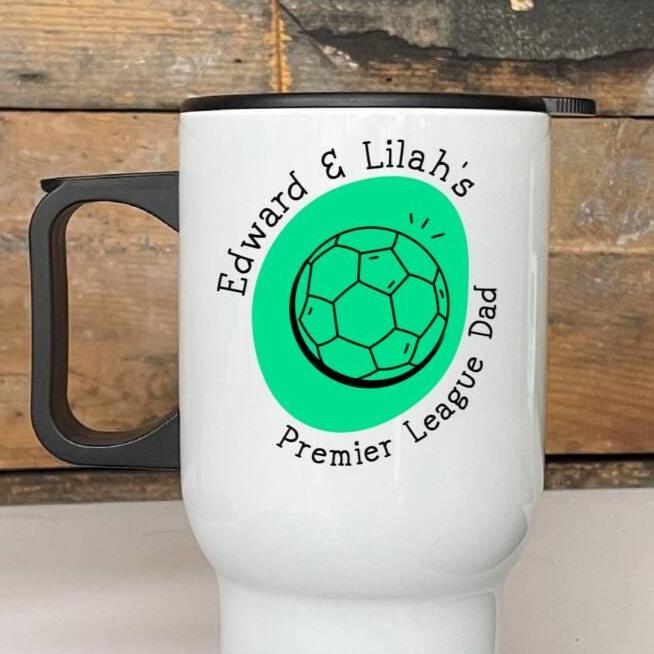 Personalised Premier Dad Football Travel Mug