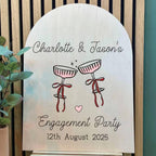 Champagne And Bows Personalised Engagement Party Sign