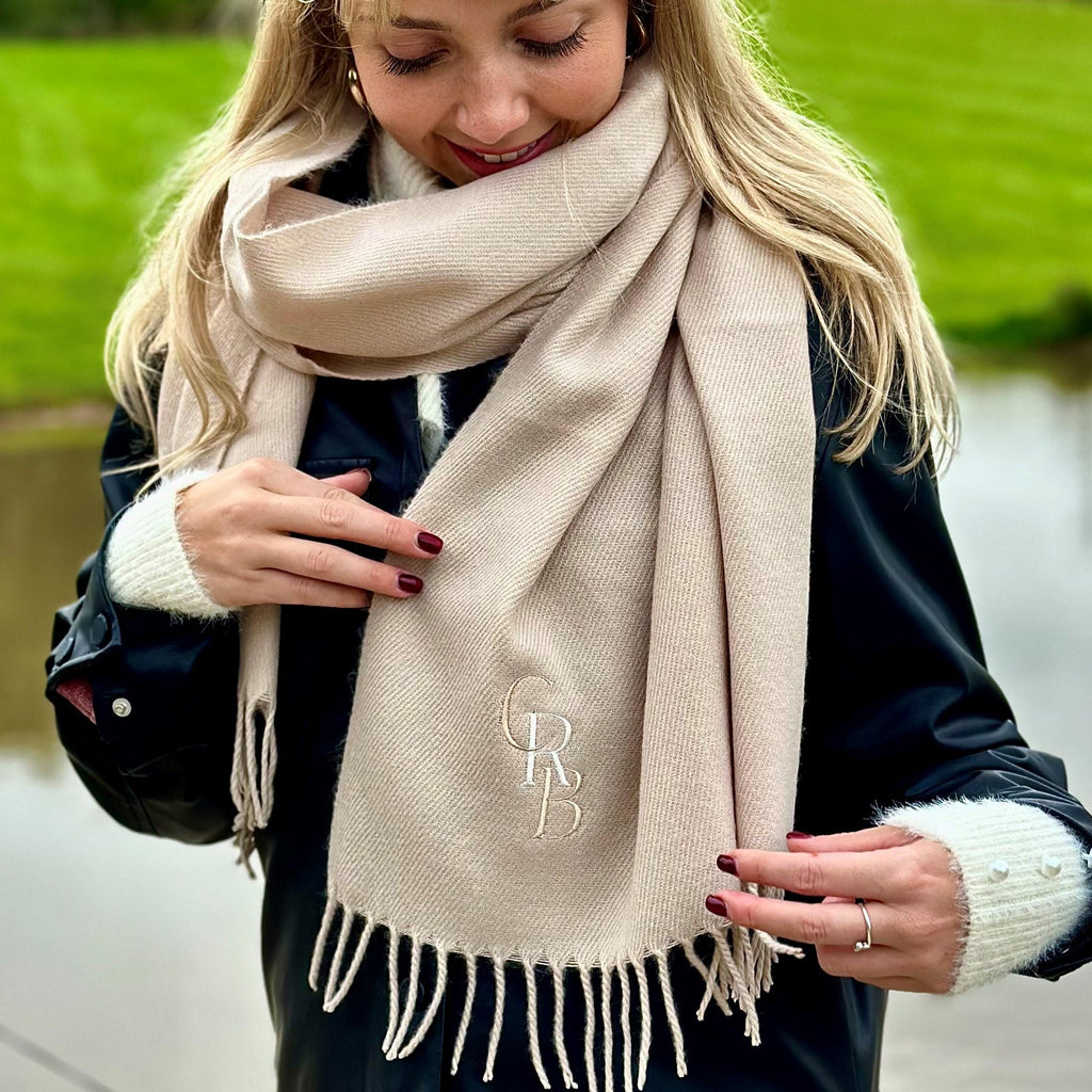 Personalised Staggered Initial Scarf