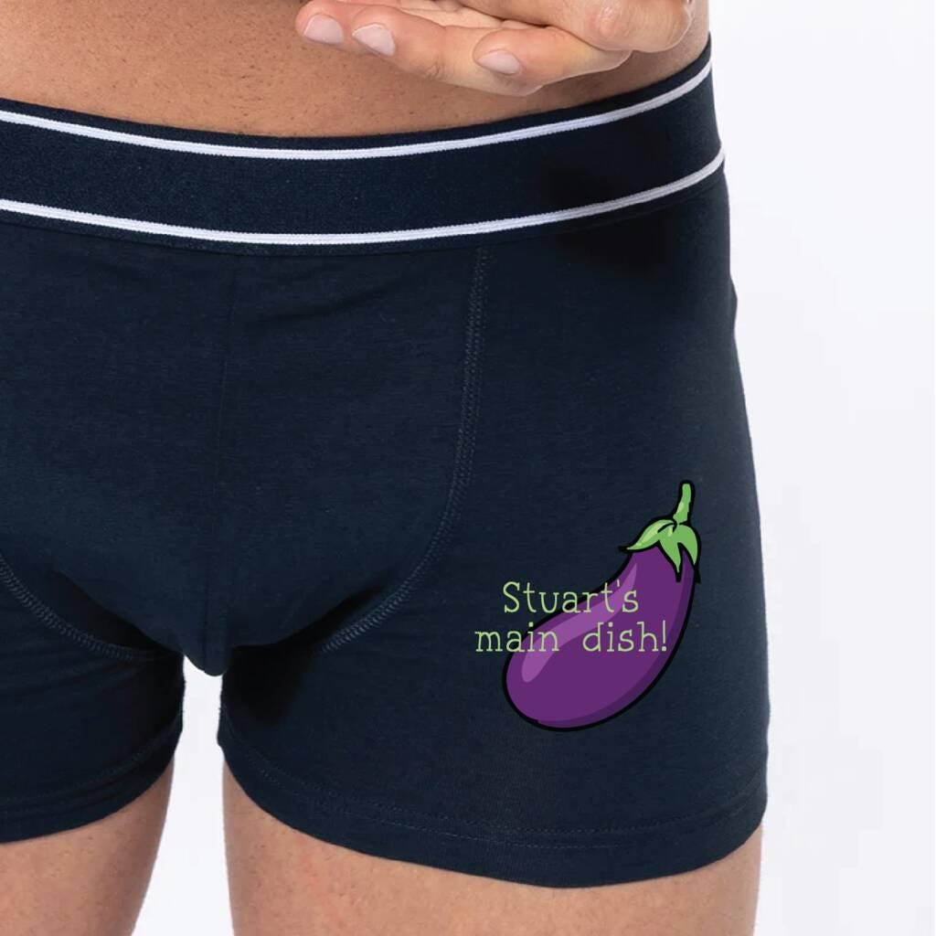 Personalised Aubergine Main Dish Valentine's Underwear