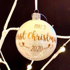 Personalised Swirl First Chirstmas Bauble