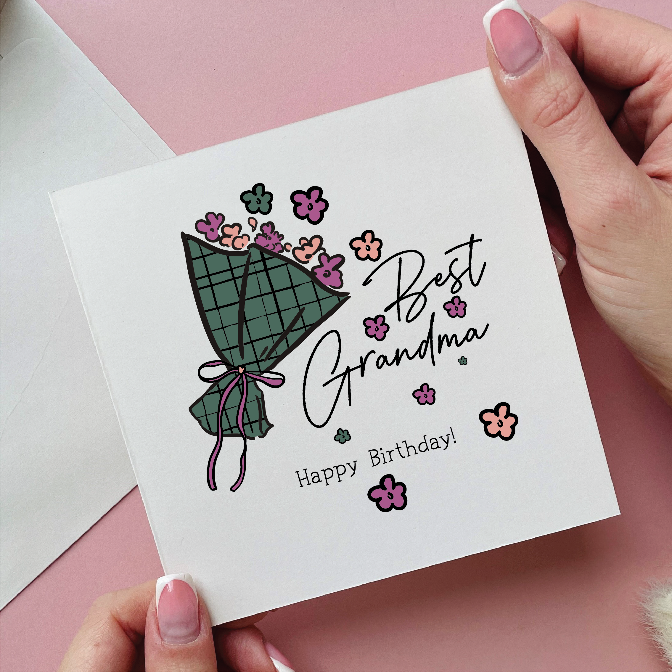Bunch of Blooms Best Grandma Happy Birthday Card