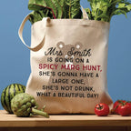 Personalised Colourful Teacher's Bear Hunt Tote Bag