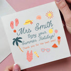 Personalised Summer Holidays Teacher Thank You Card