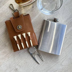 Personalised Golf Hip Flask Gift Set