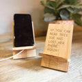 Personalised Lost Phone Bamboo Phone Holder