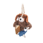 Personalised Reading Dog Christmas Decoration