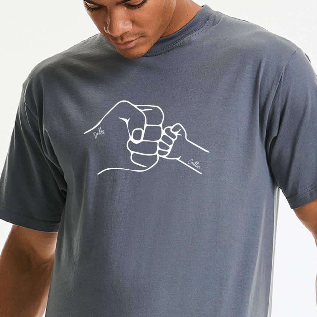 Personalised Daddy And Child Fist Bump T Shirt