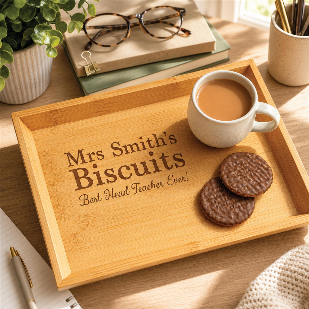 Personalised Bamboo Teacher's Biscuit Tray