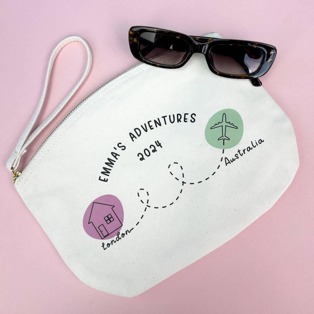 Personalised Travel Destination Travel Pouch