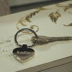Personalised Silver Heart Key Ring