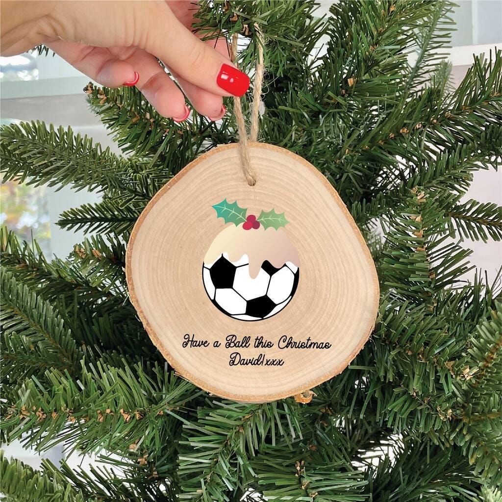 Personalised Football Christmas Pudding Decoration
