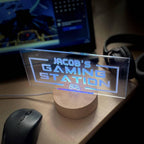 Personalised Light Up Gaming Station Sign