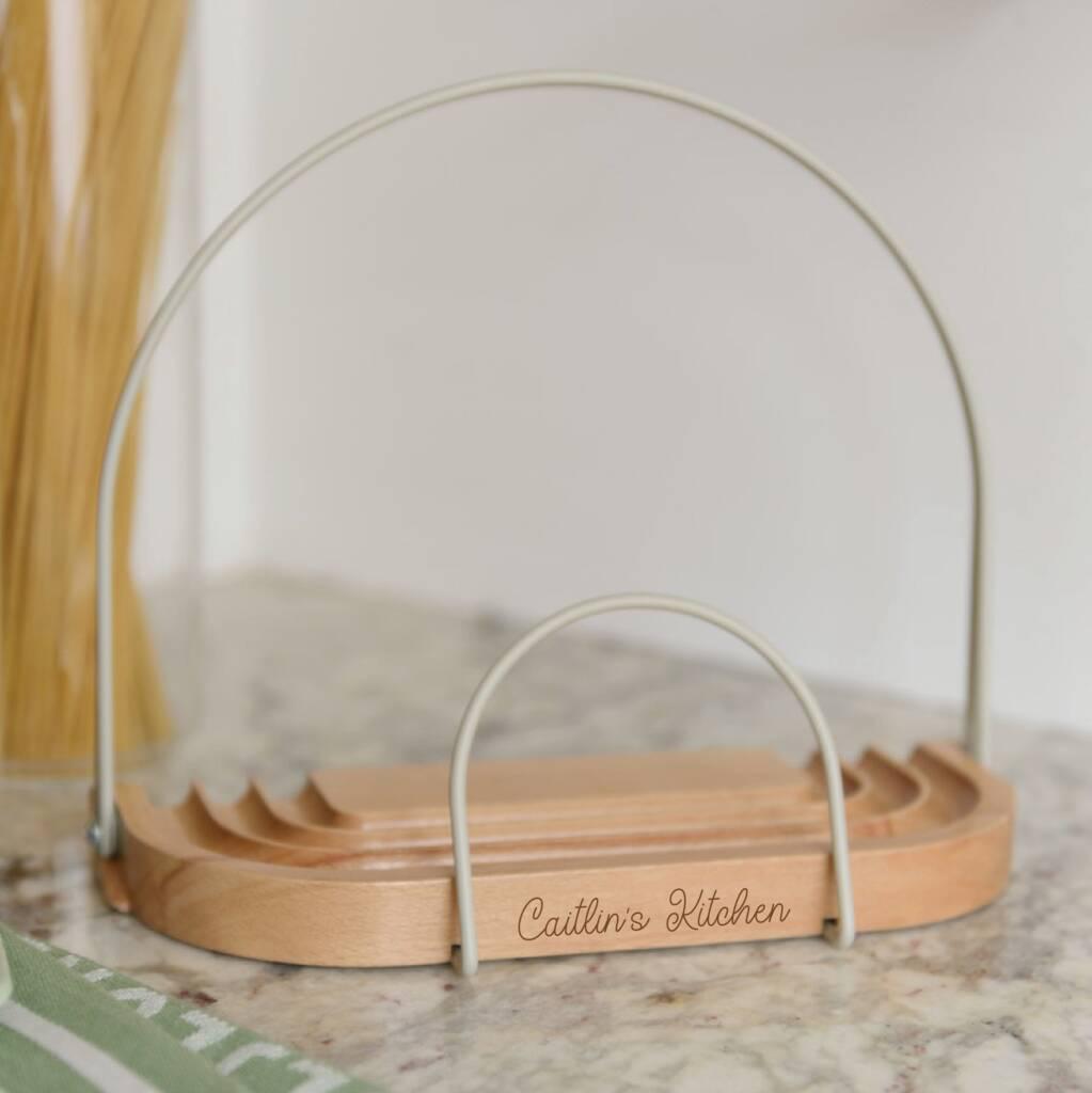 Personalised Beechwood Cookbook Stand