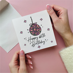 Pink Disco Ball 60th Birthday Card
