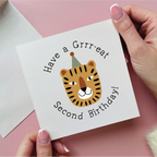 Tiger Second Birthday Card
