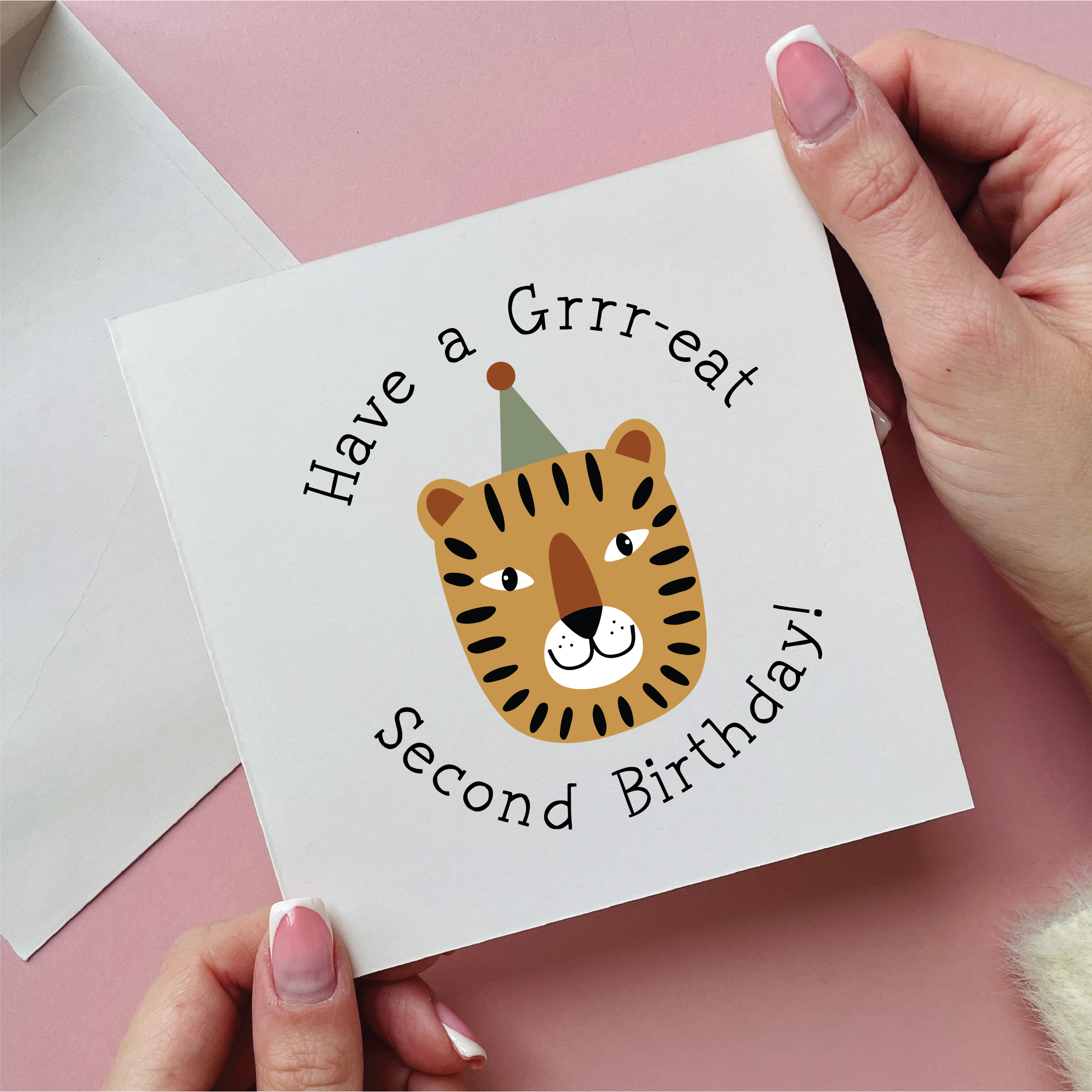 Tiger Second Birthday Card